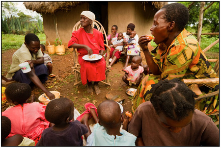 GLCI Beneficiaries in Western Kenya enjoy cassava produced from GLCI seed.