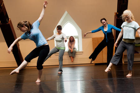 Bowdoin College students participate in a dance class at the Brunswick, Maine college. (Shot for US News & World Report Best Colleges Guide)